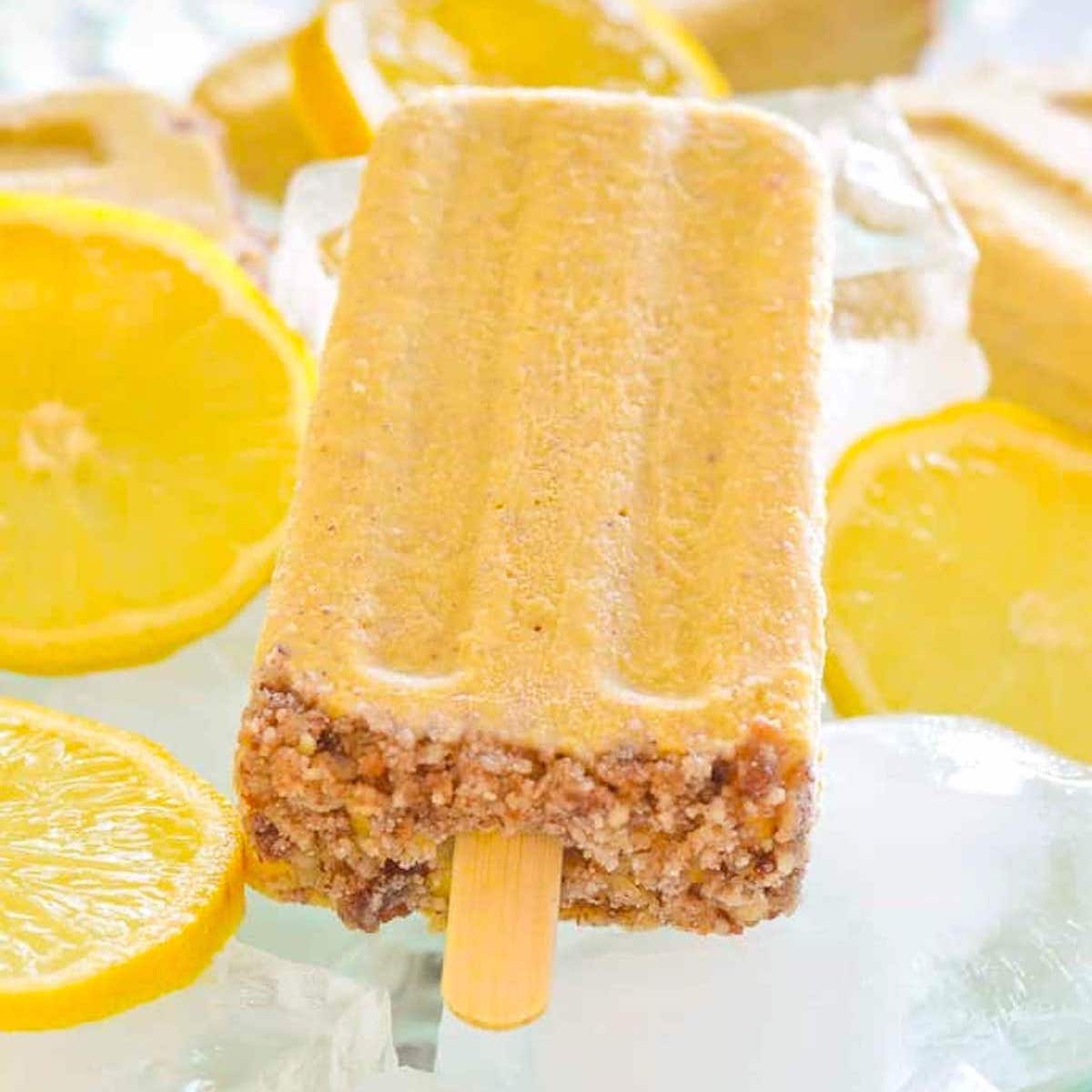 one healthy lemon cheesecake popsicle