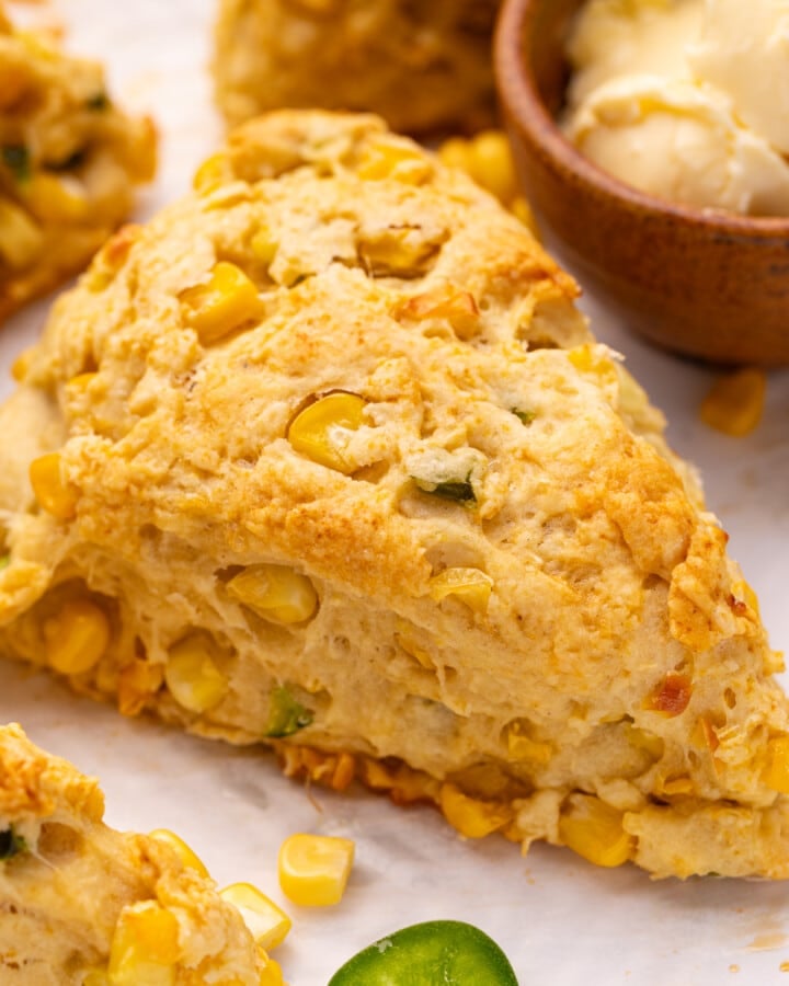 a vegan jalapeno corn scones