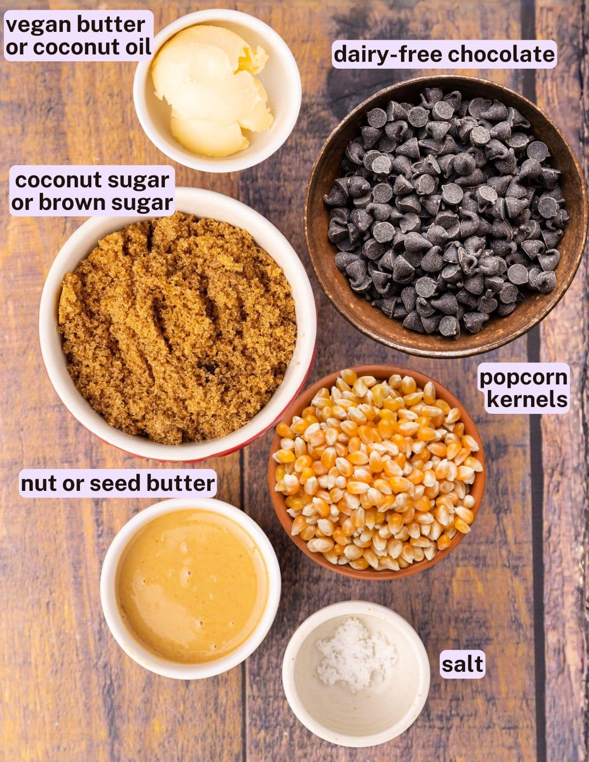 vegan chocolate caramel popcorn ingredients