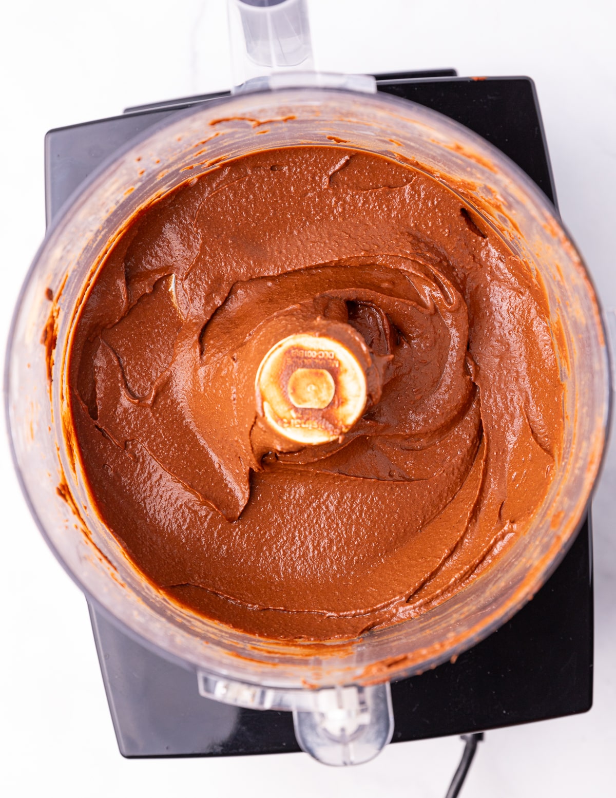 dark chocolate hummus in a blender
