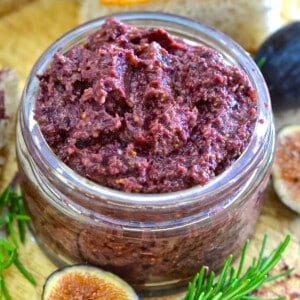 fig black olive tapenade in a jar