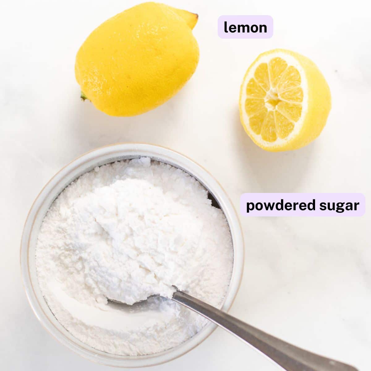 lemons and powdered sugar