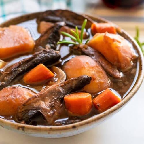 a bowl of portobello pot roast