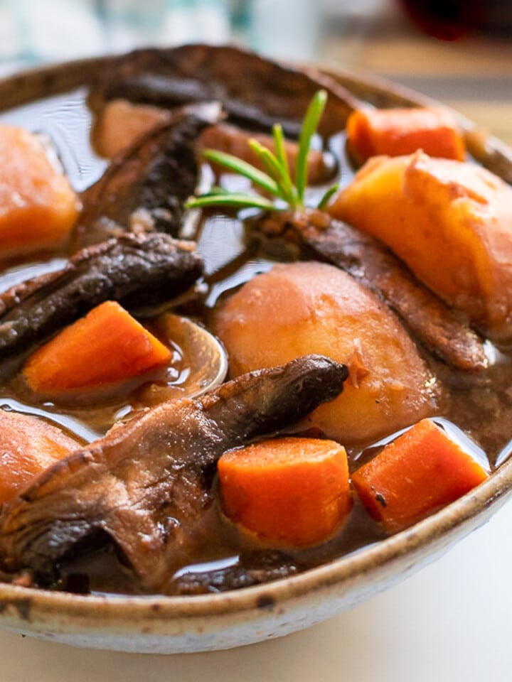 a bowl of portobello pot roast
