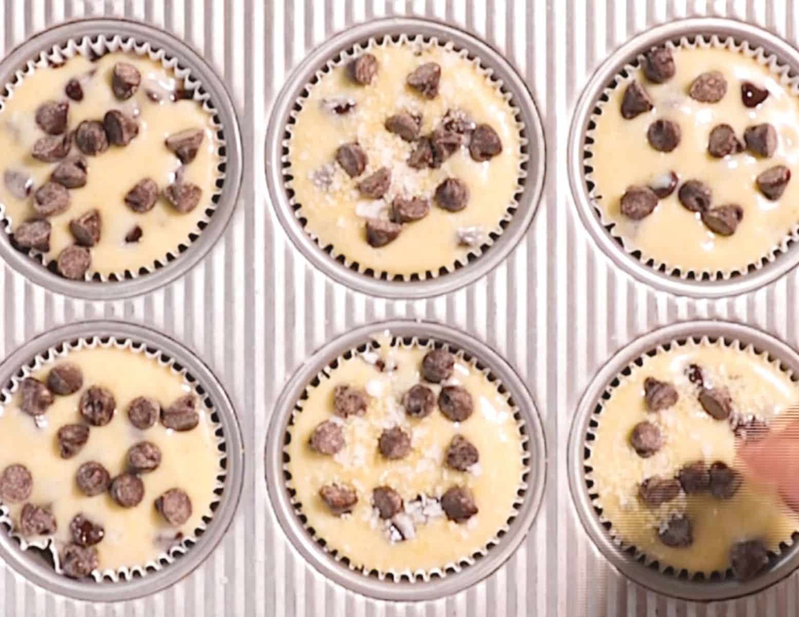 uncooked chocolate chip muffins