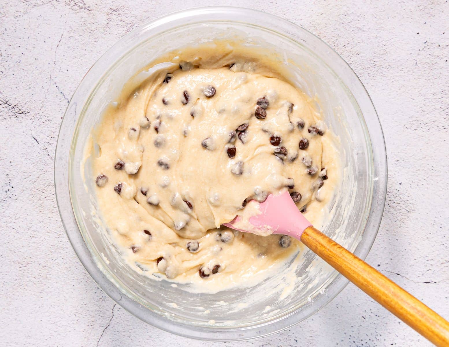 vegan chocolate chip muffin batter in a bowl