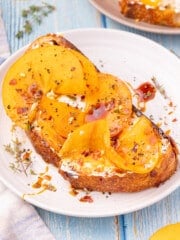 persimmon toast on a plate