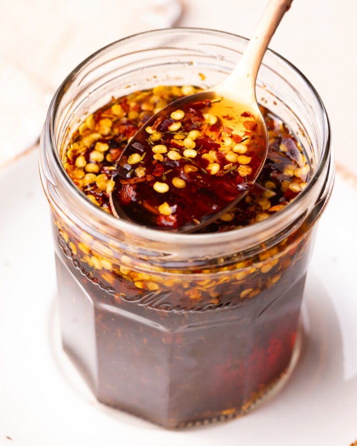 a jar of vegan hot "honey"
