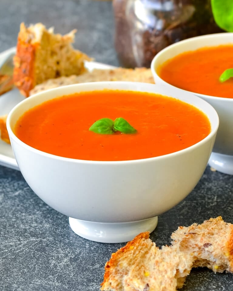 Easy Tomato Basil Soup - Ready in 10 mins! - A Virtual Vegan
