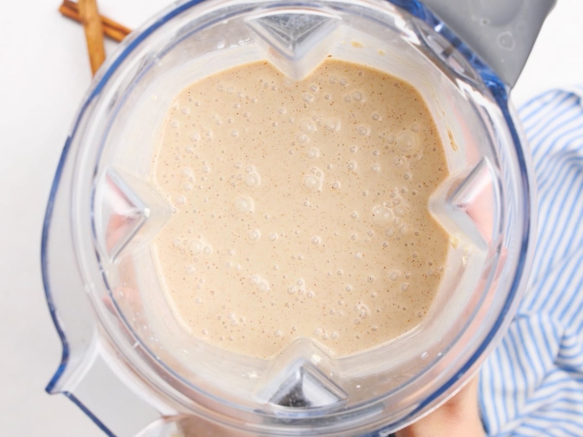 French toast custard in a blender jar