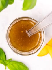 a jar of vinaigrette