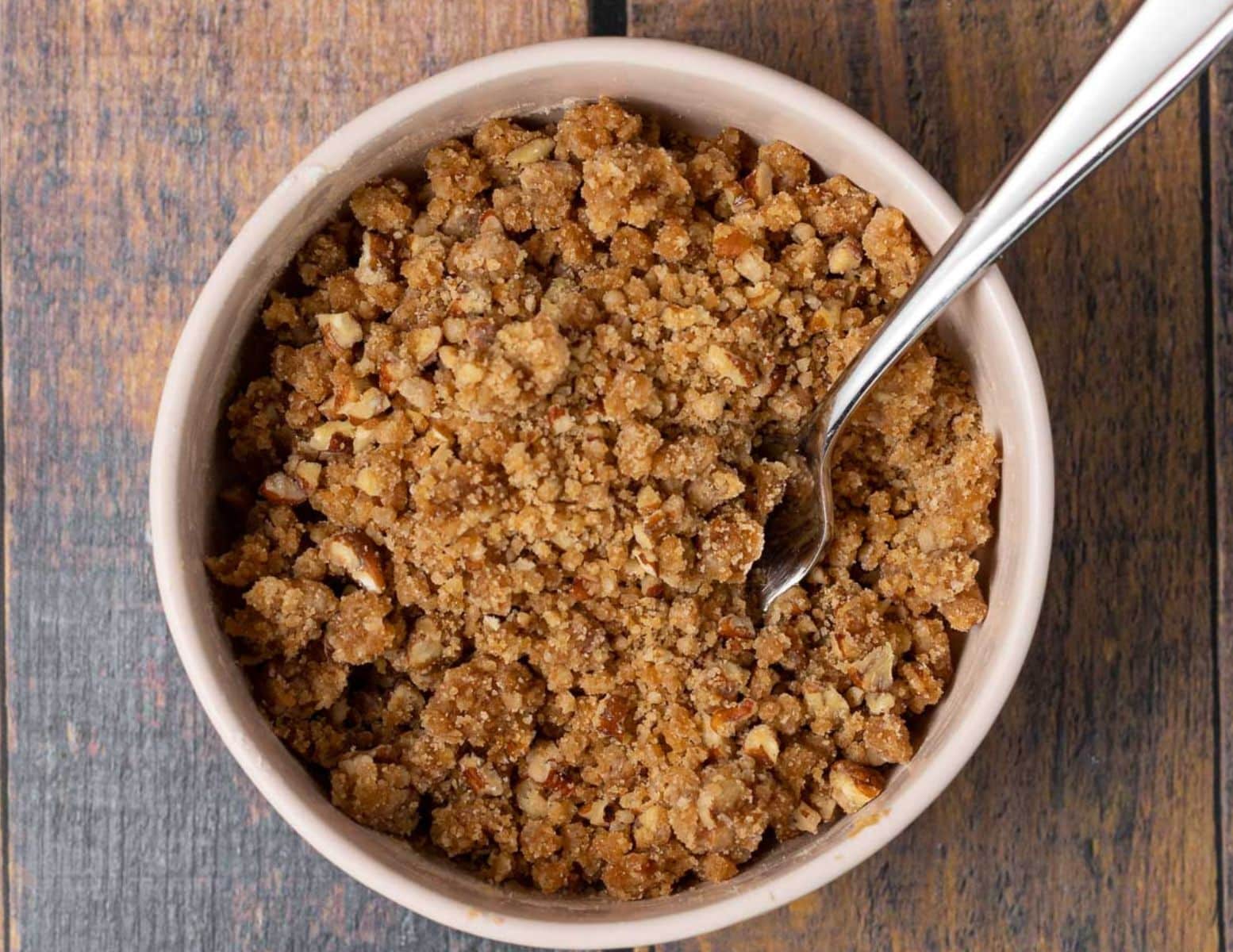 a bowl of streusel