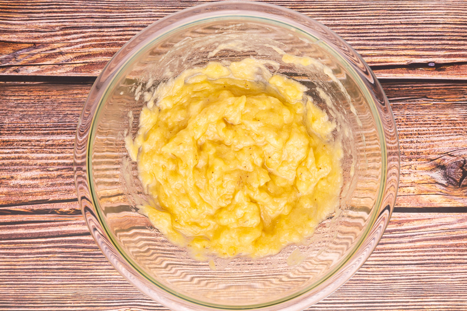 mashed banana in a bowl