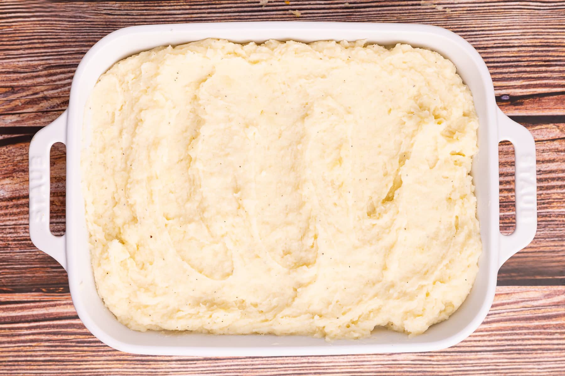 mashed potato in a baking dish