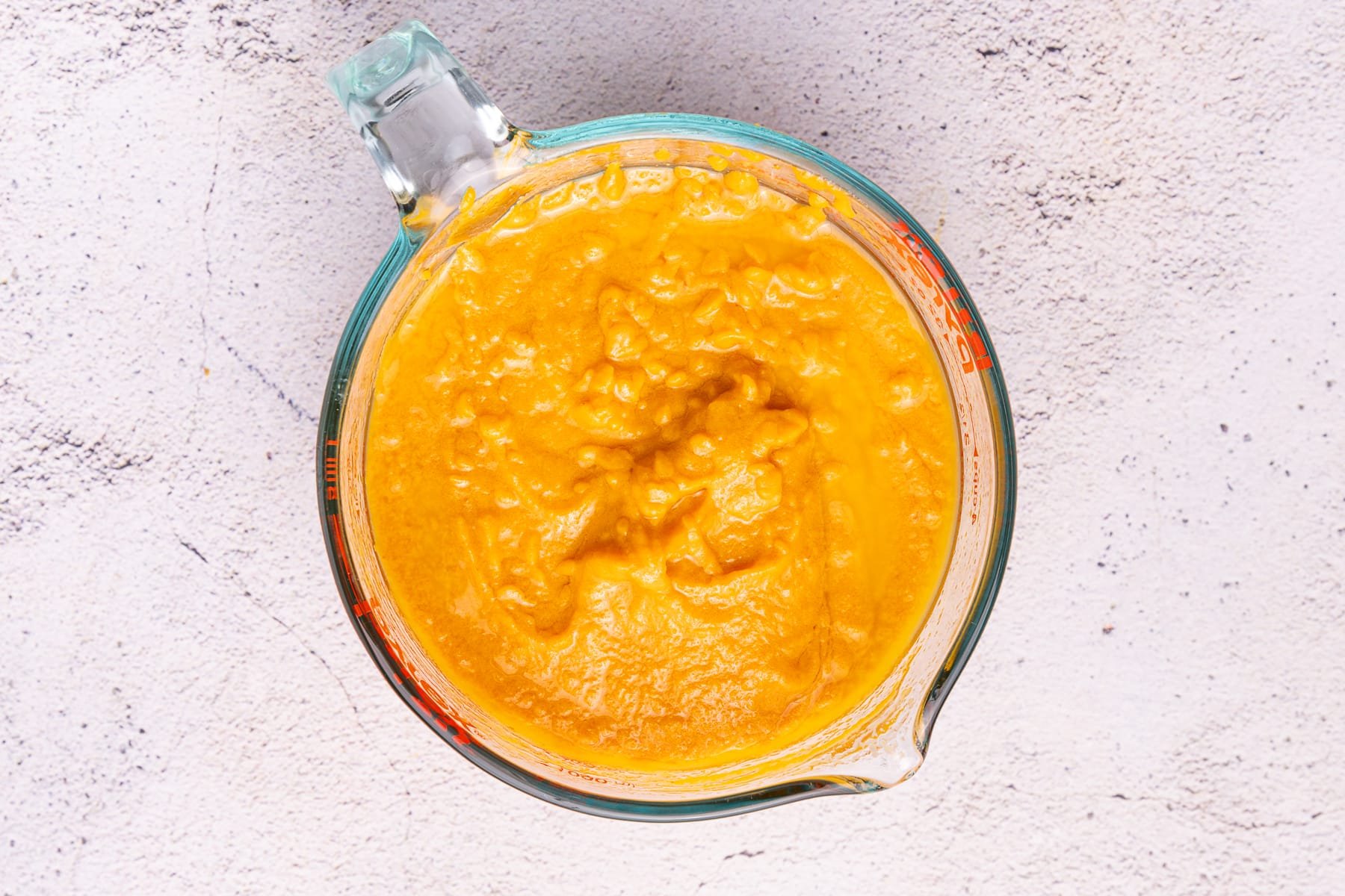 the wet cake ingredients mixed together in a bowl