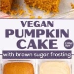 Vegan Pumpkin Cake with Brown Sugar Frosting