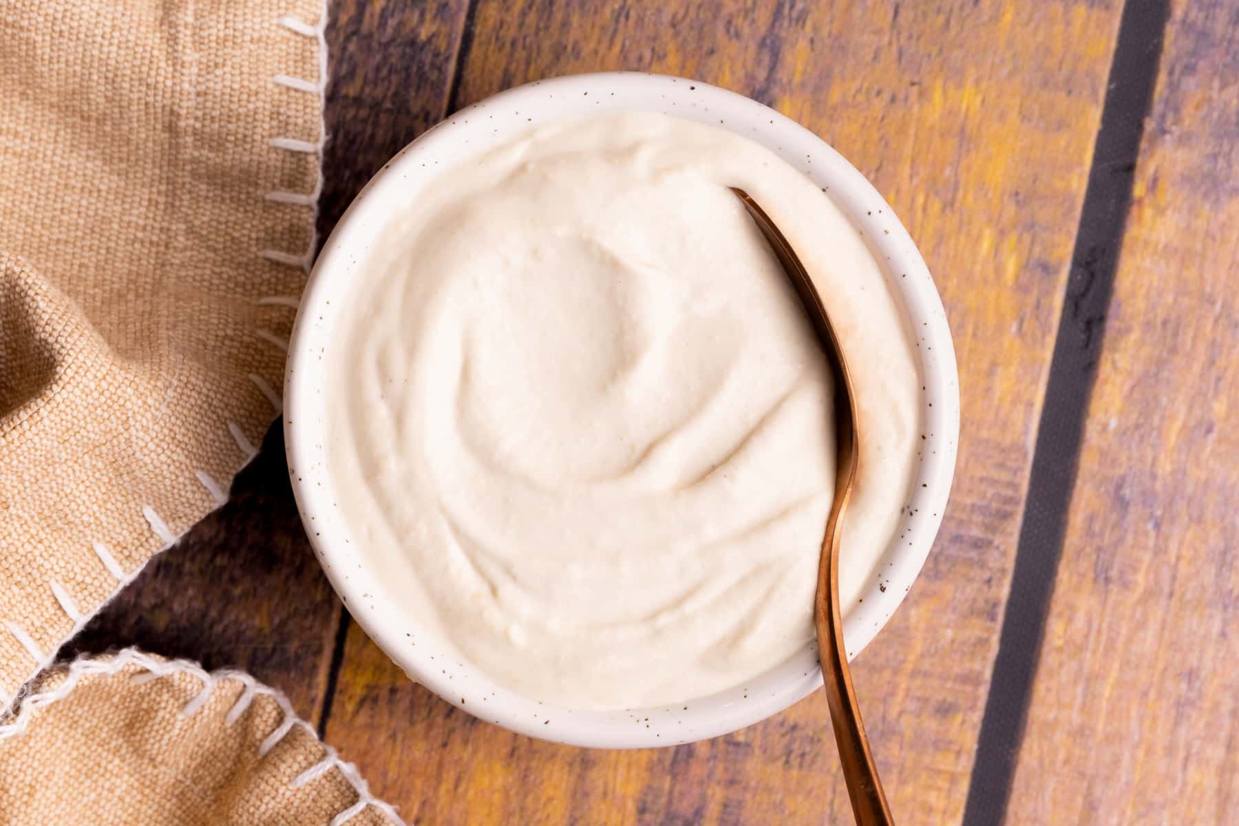 thick cashew cream in a bowl