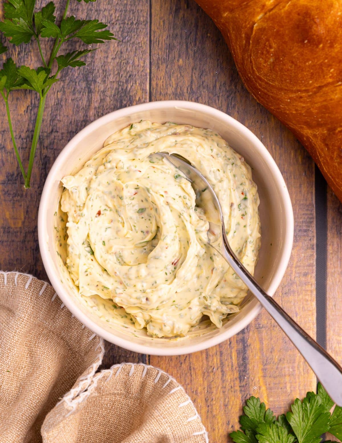 a bowl of vegan garlic butter