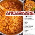 one pot vegan instant pot spaghetti bolognese