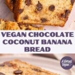 vegan chocolate coconut banana bread