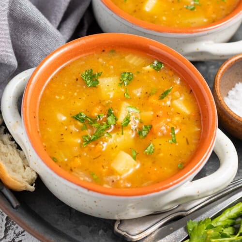 a bowl of Instant POt Vegetable Soup