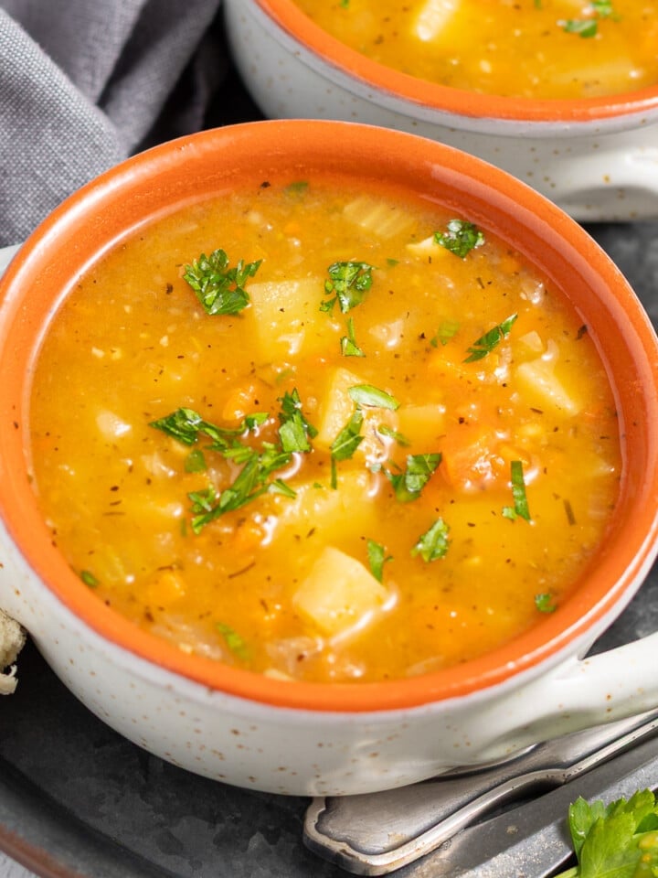 a bowl of Instant POt Vegetable Soup