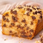 the inside of a vegan chocolate coconut banana bread