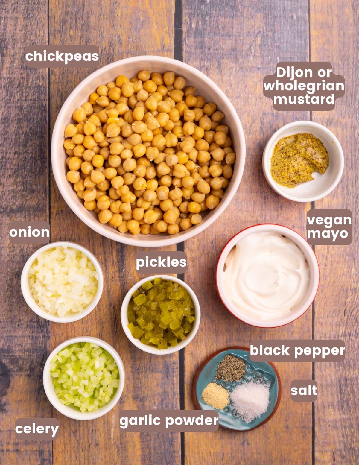 ingredients for creamy chickpea salad