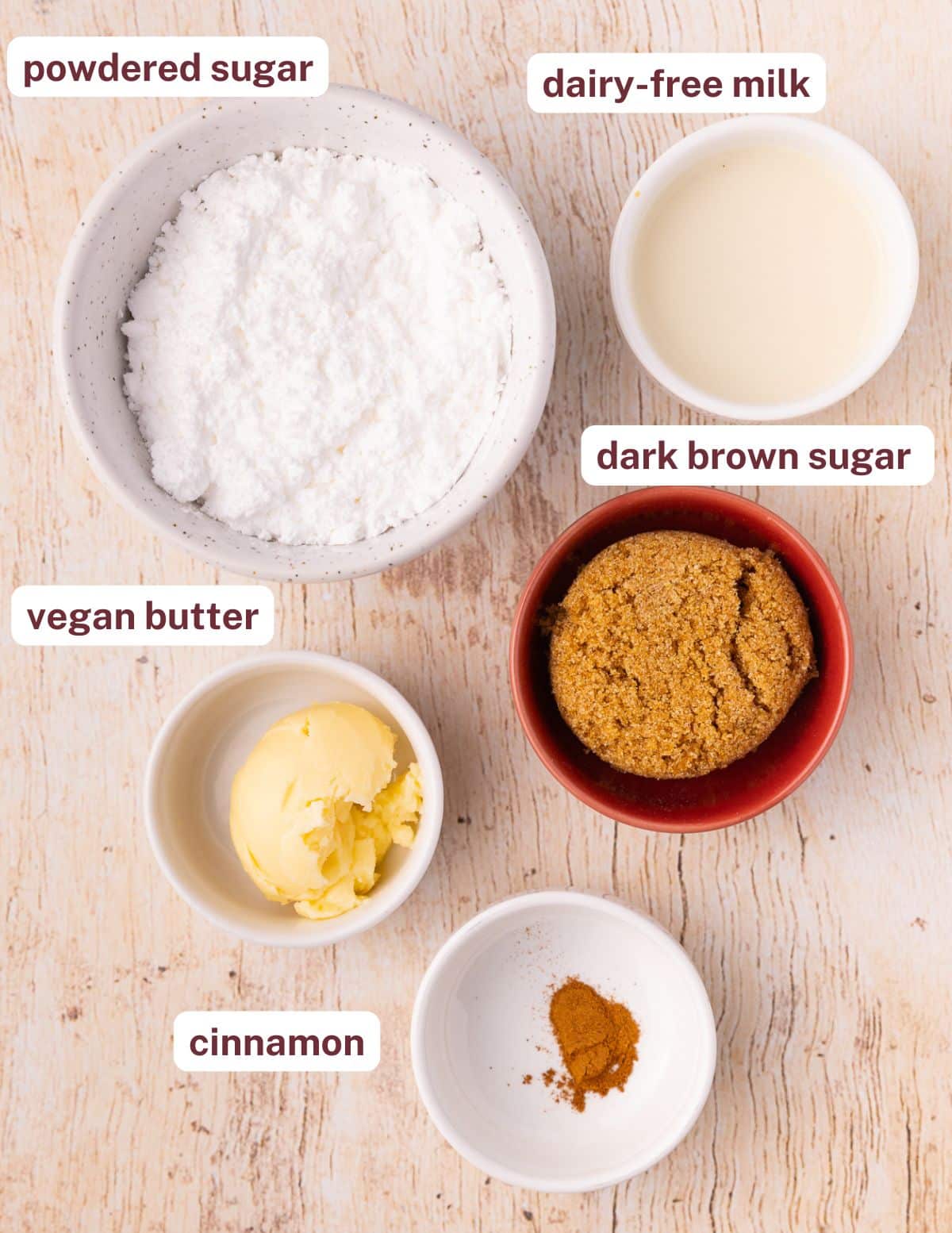 ingredients for brown sugar icing