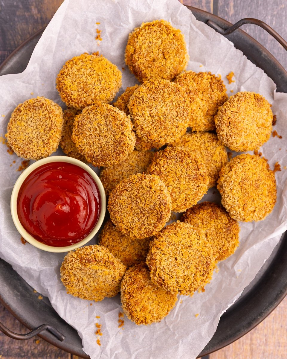 chickpea nuggets with ketchup