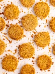 chickpea nuggets on a baking tray