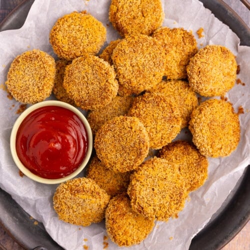 chickpea nuggets with ketchup