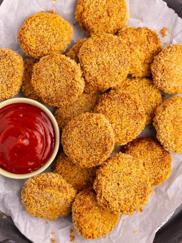 chickpea nuggets with ketchup