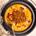 carrot soup with noodles & shredded tofu