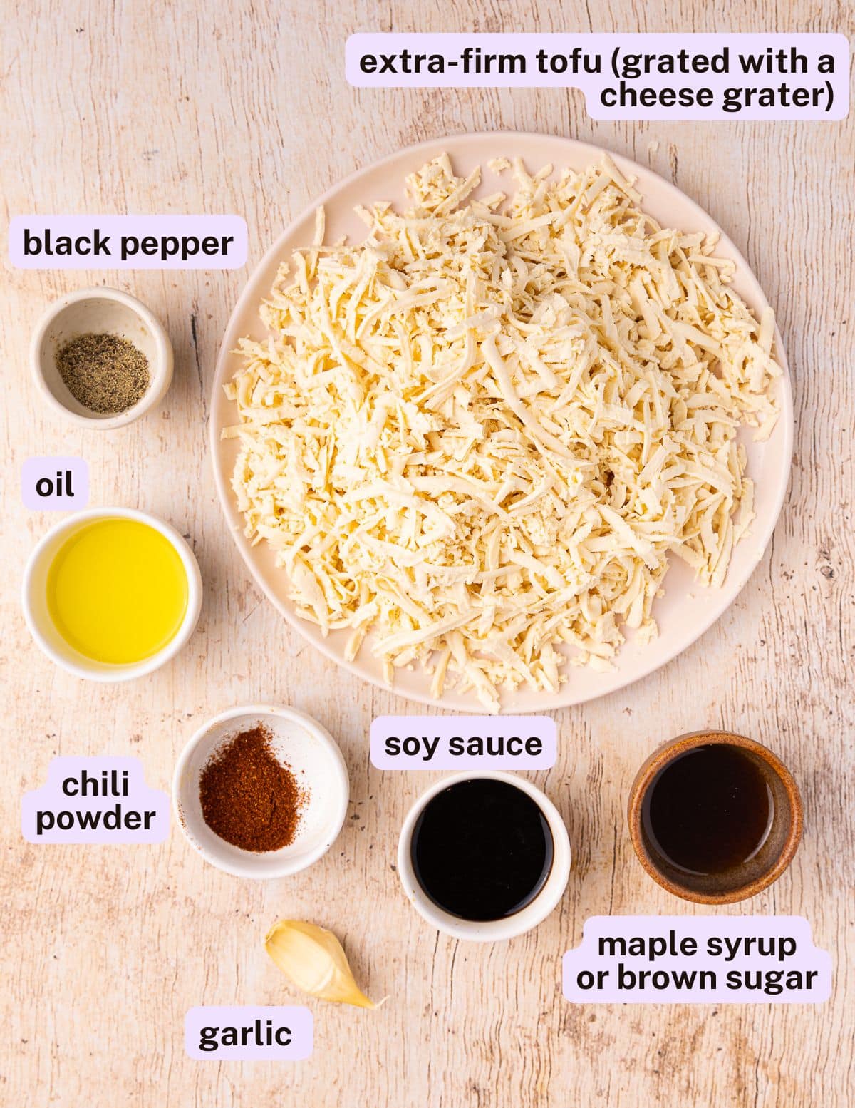 shredded tofu ingredients