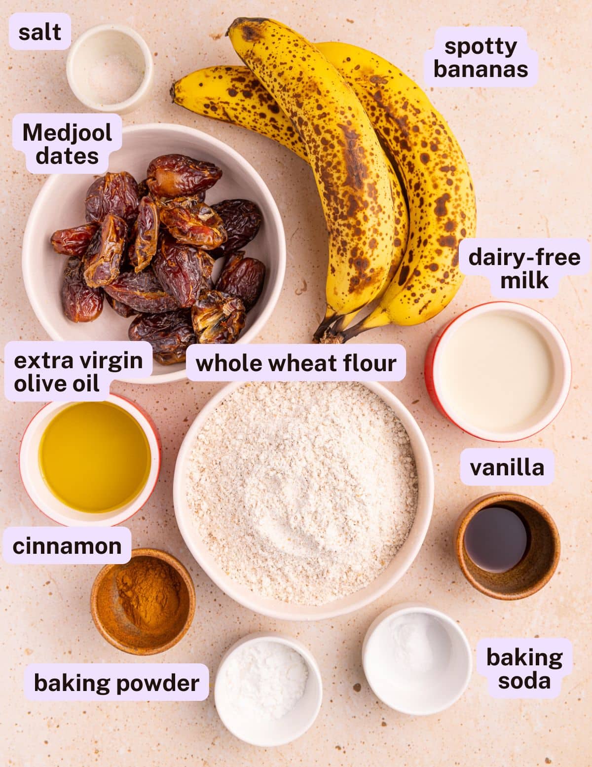 banana date bread ingredients