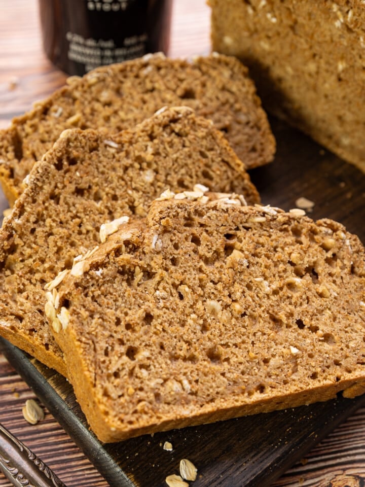3 slices of vegan Guinness bread