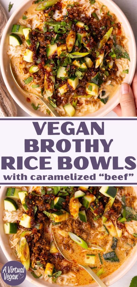 Veggie Brothy Rice Vegan Brothy Rice Bowls - A Virtual Vegan