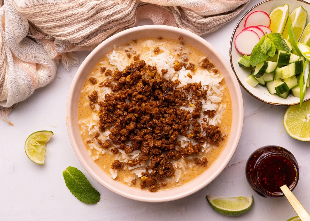 brothy rice bowl without toppings