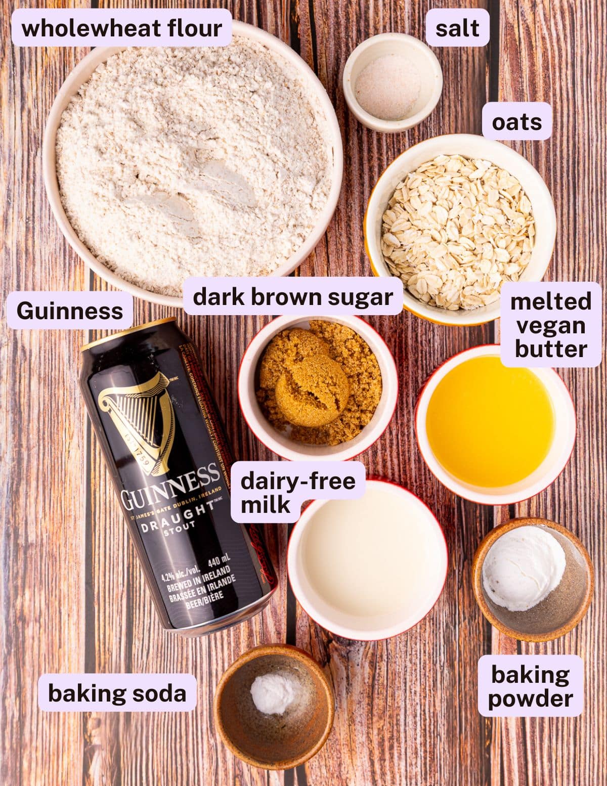 vegan Guinness bread ingredients as per the written ingredient list 