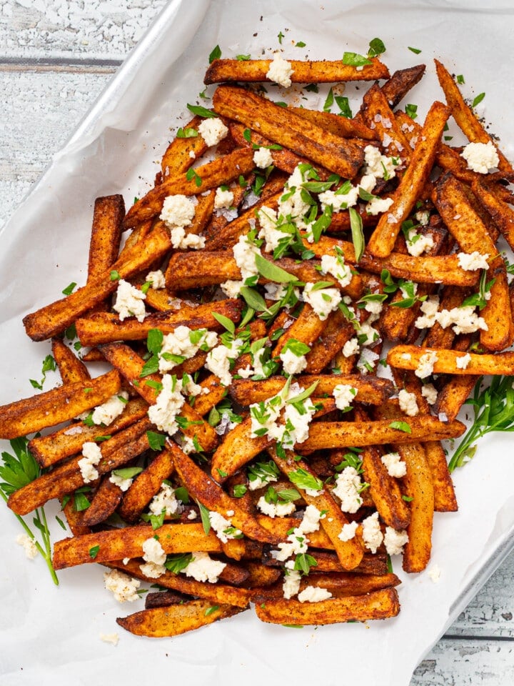 Greek style vegan fries