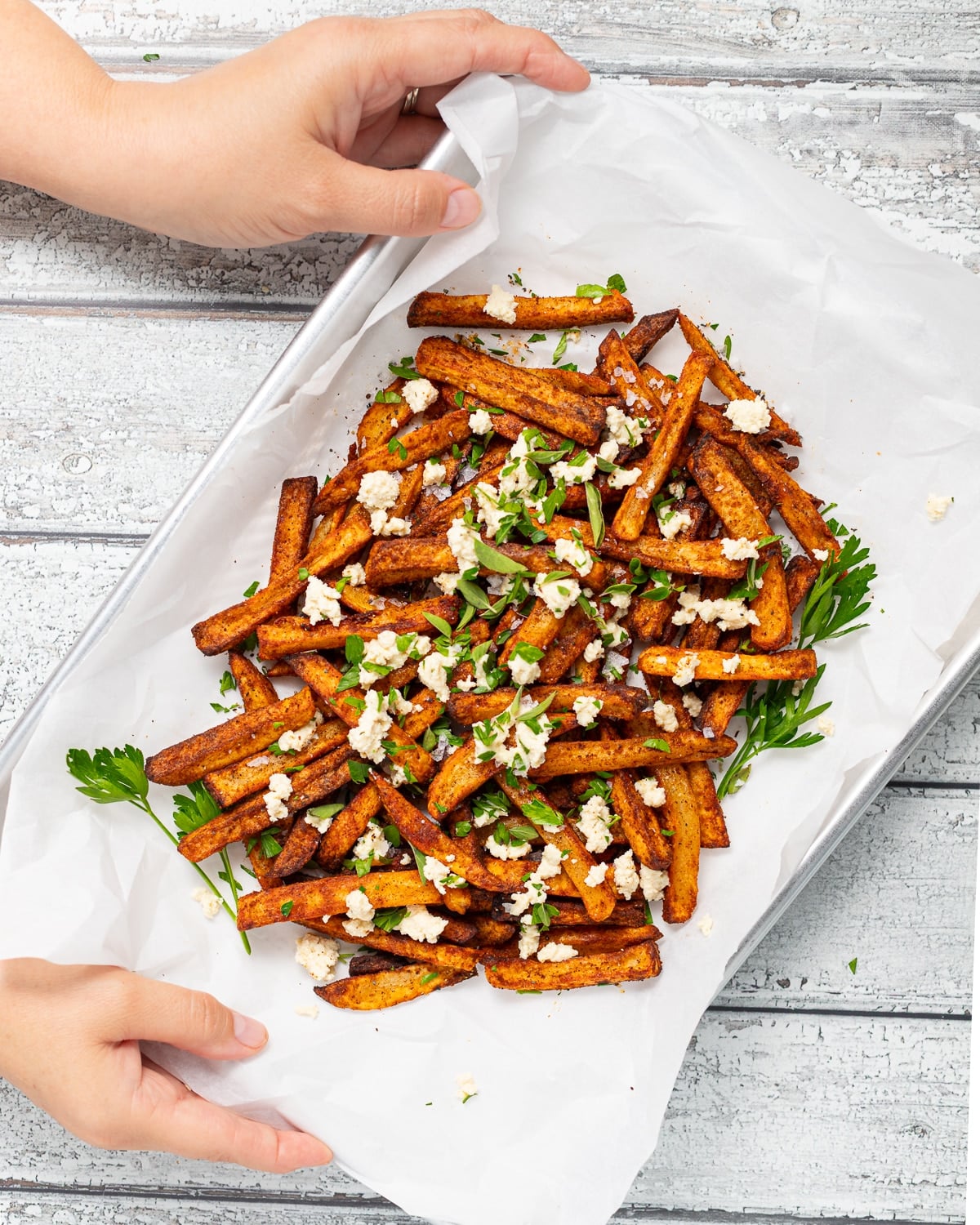 greek style vegan fries