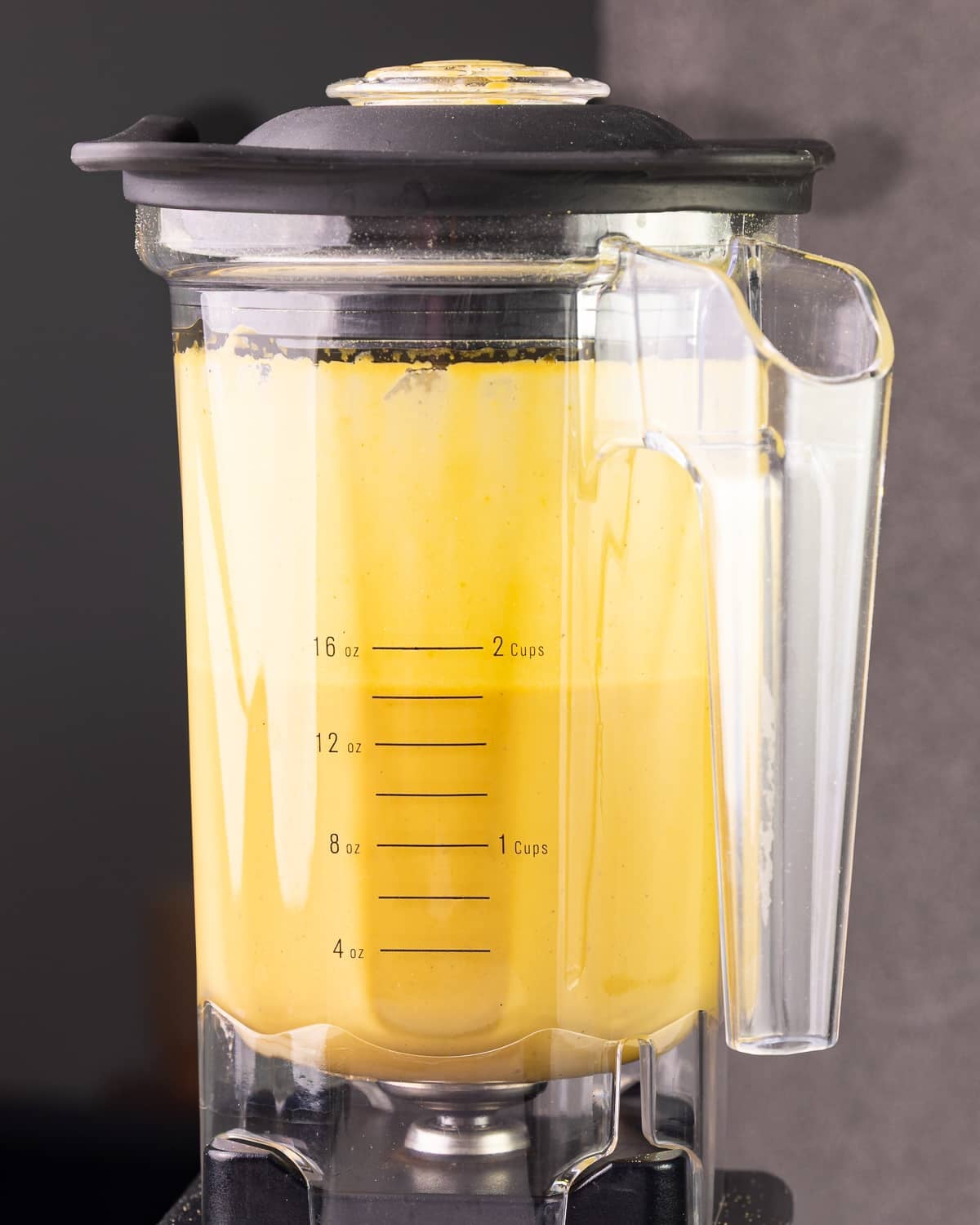 blended nutritional yeast dressing in a blender jar