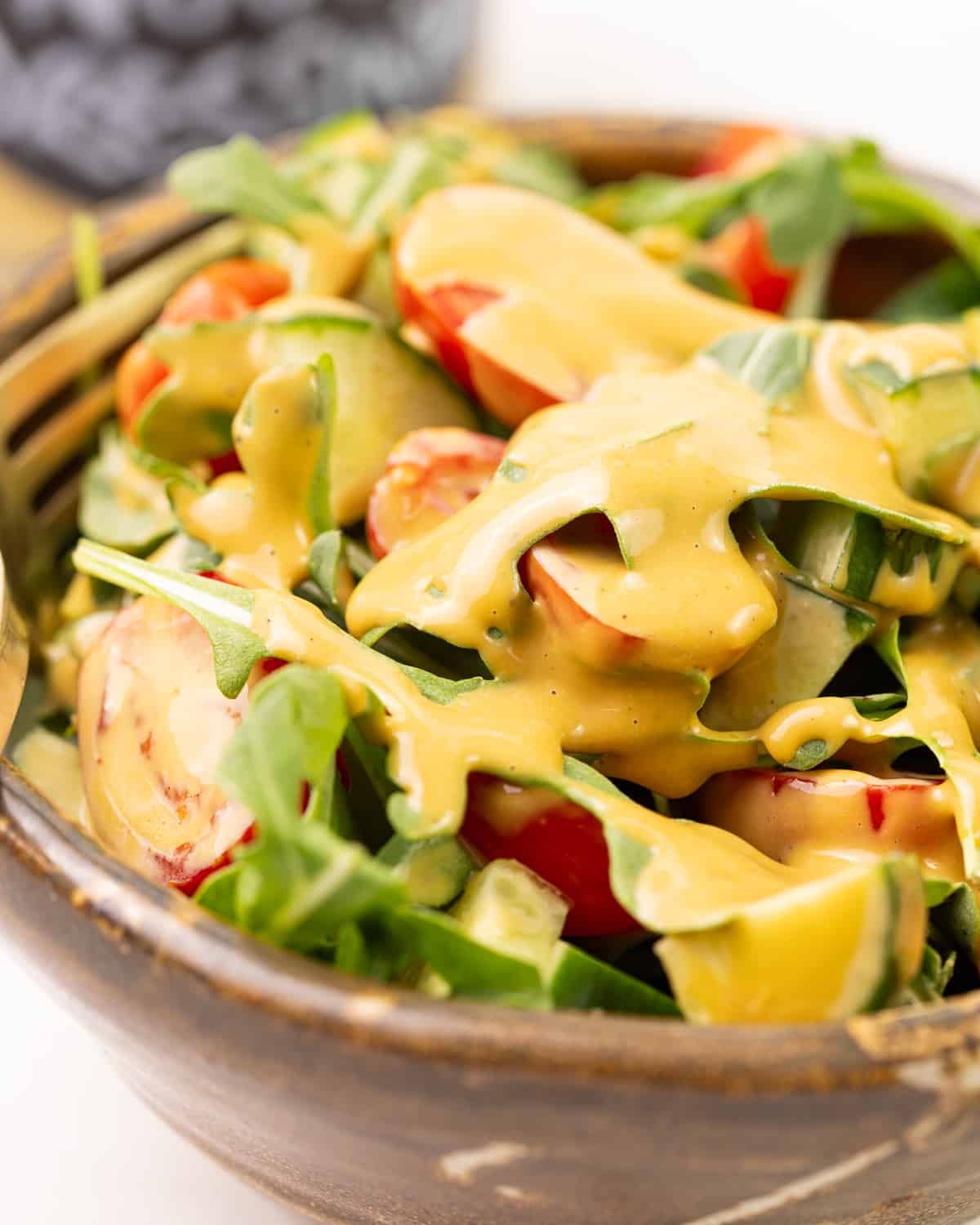 nutritional yeast dressing on a salad