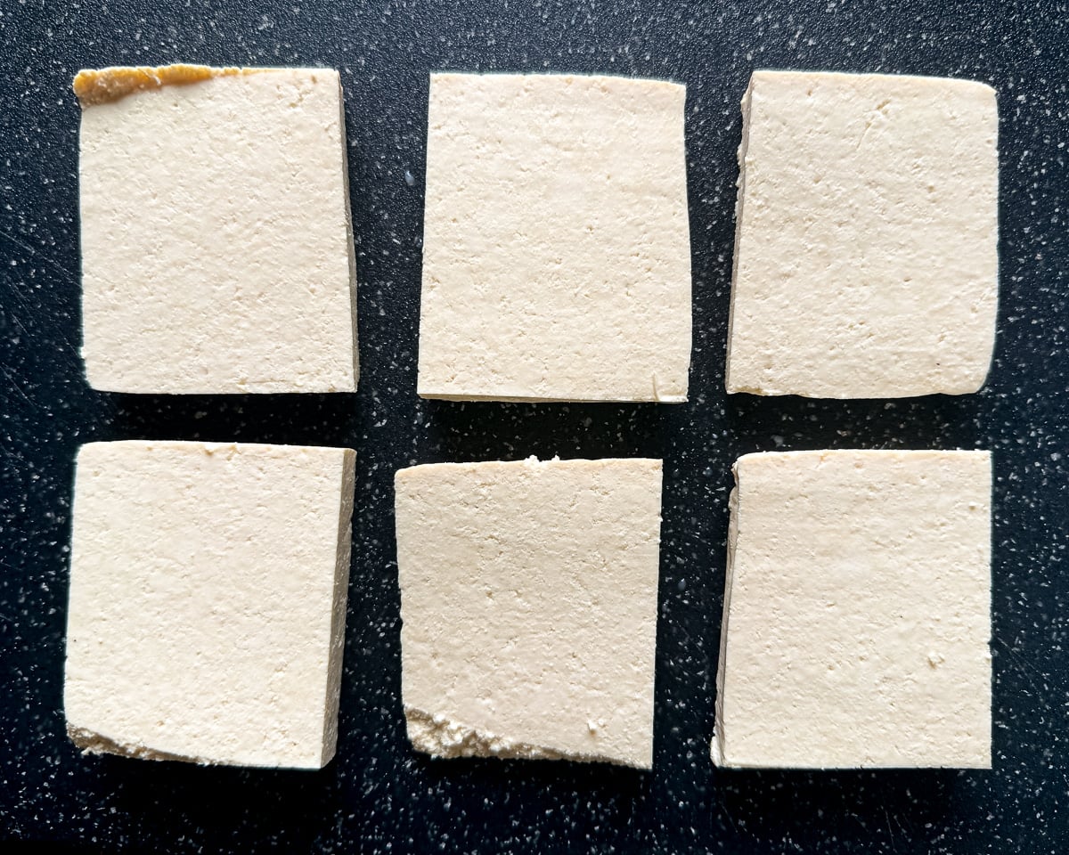 tofu cut into squares