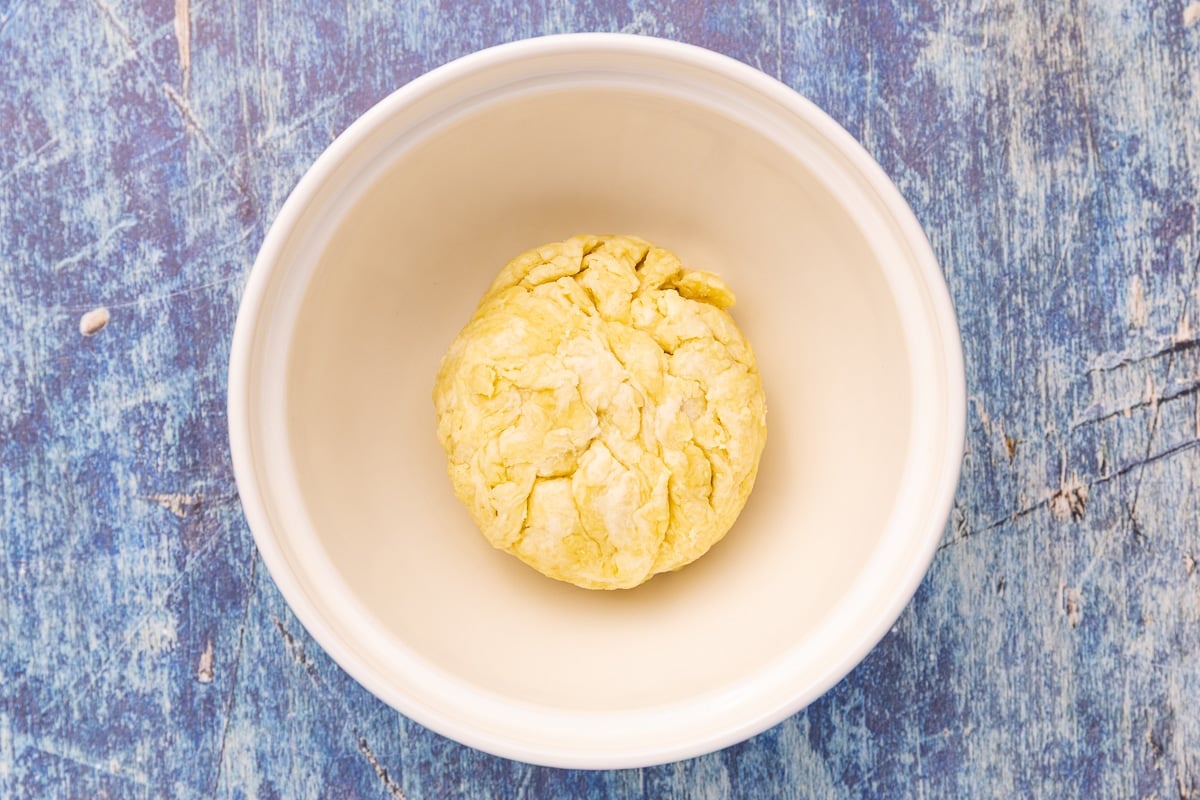 olive oil pastry dough in a bowl