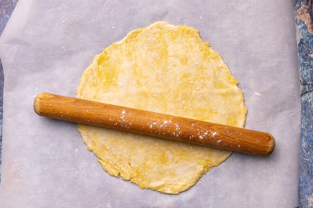 rolled out pastry dough