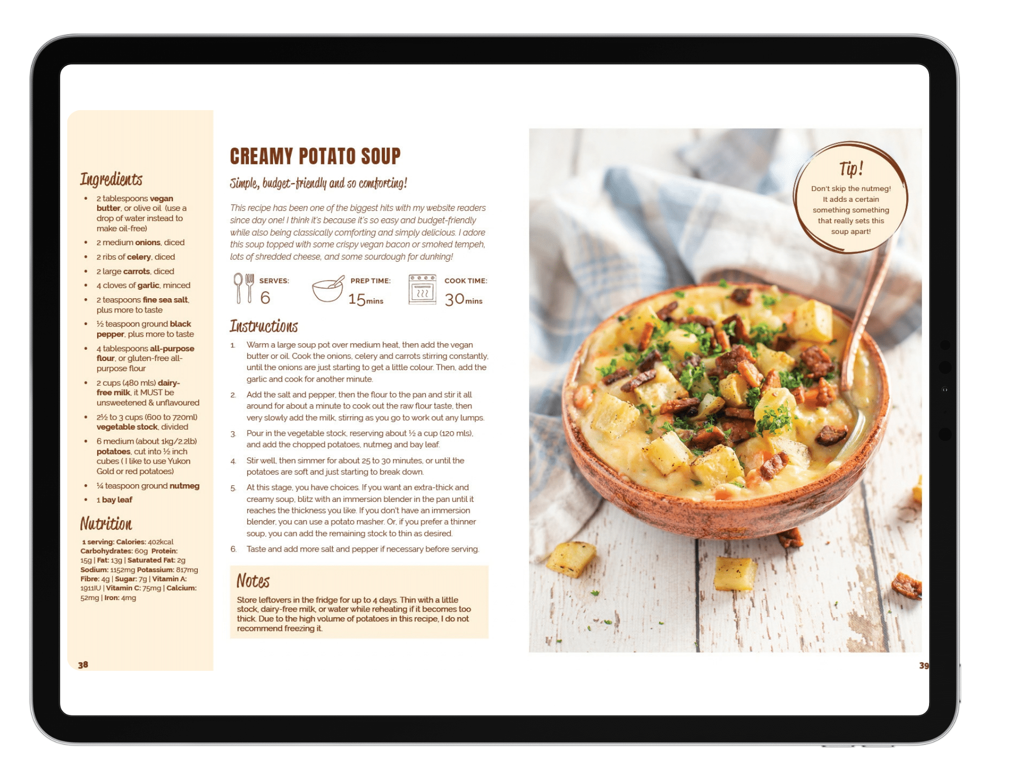 vegan potato soup page