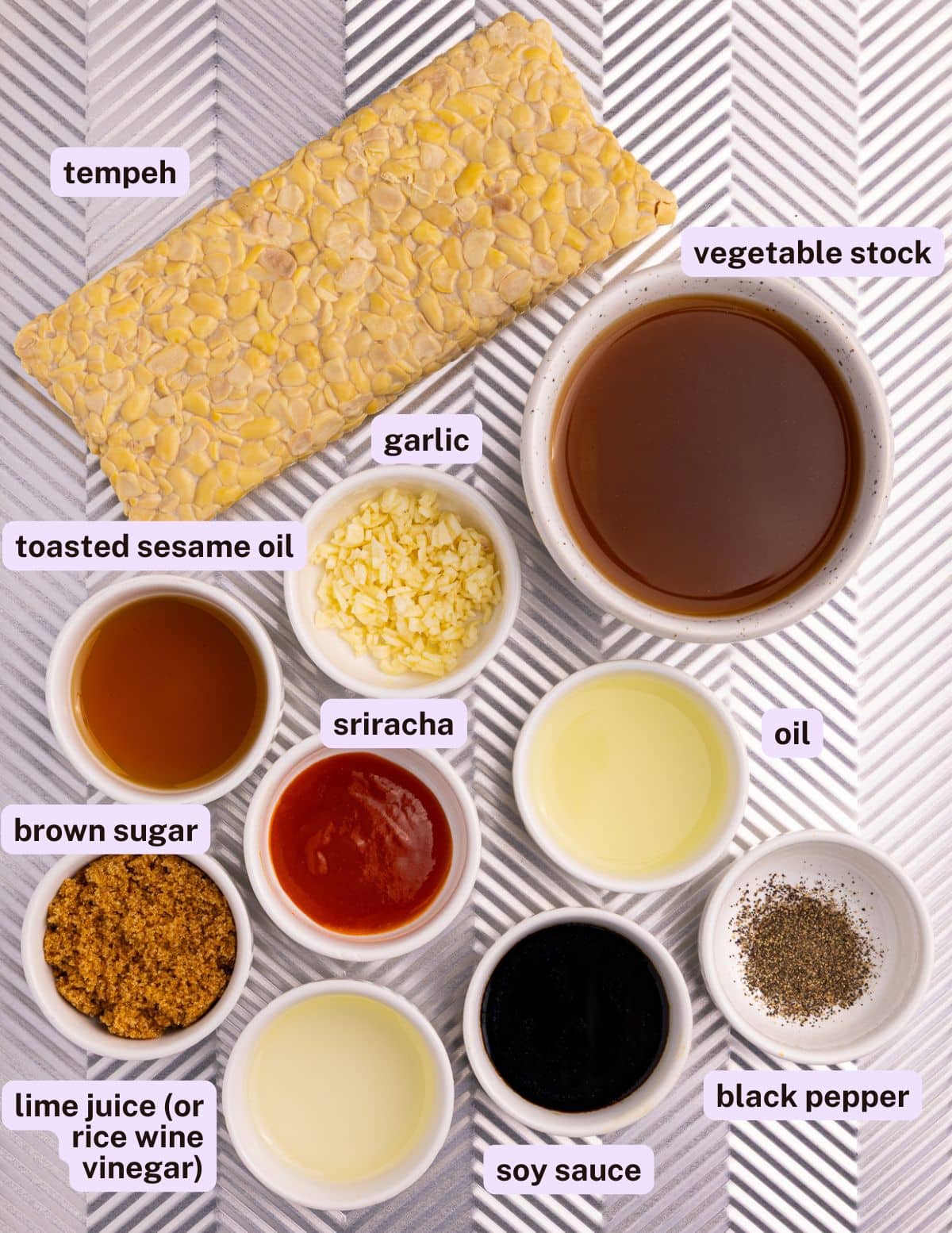 sticky crumbled tempeh ingredients