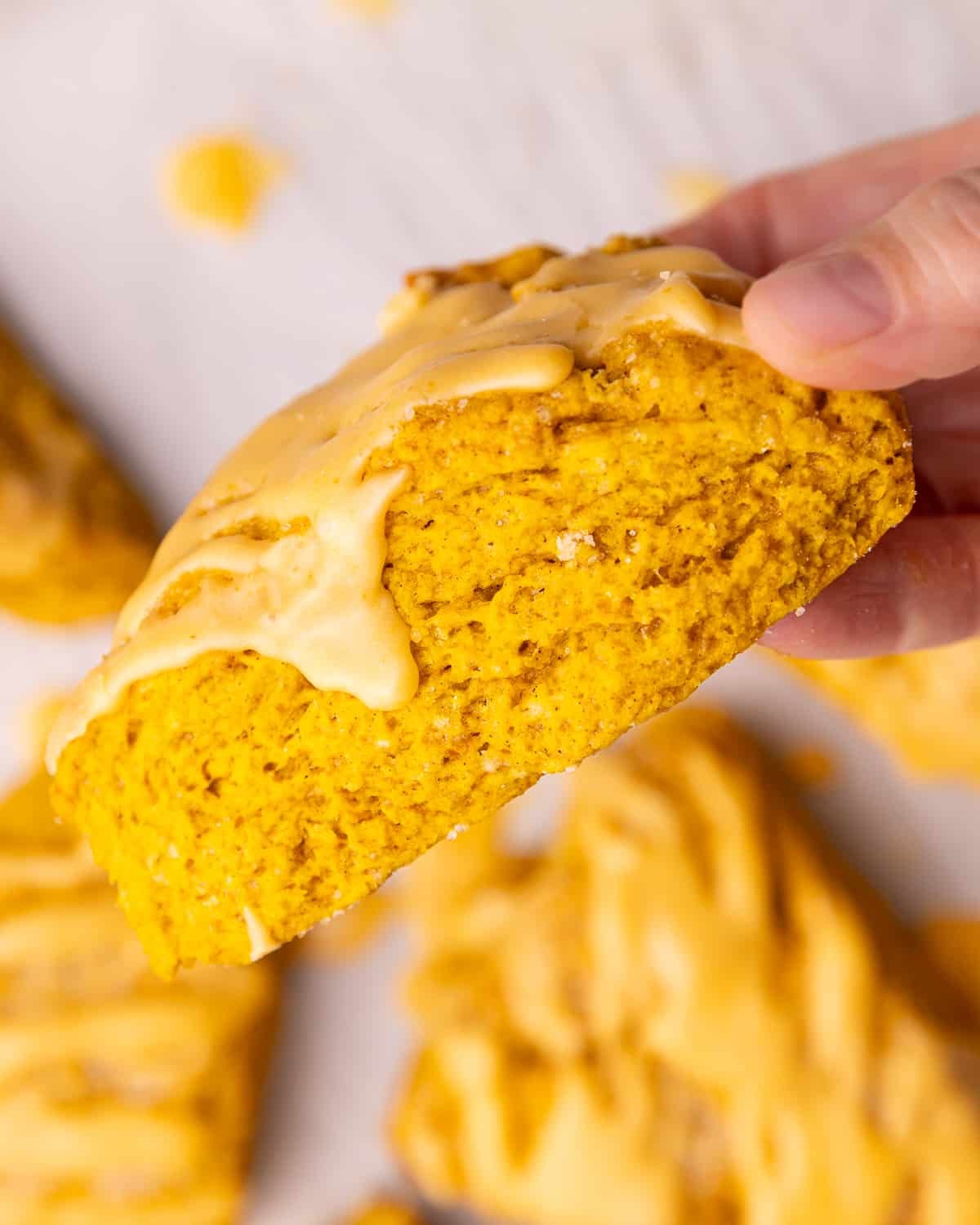 a pumpkin scone from the side